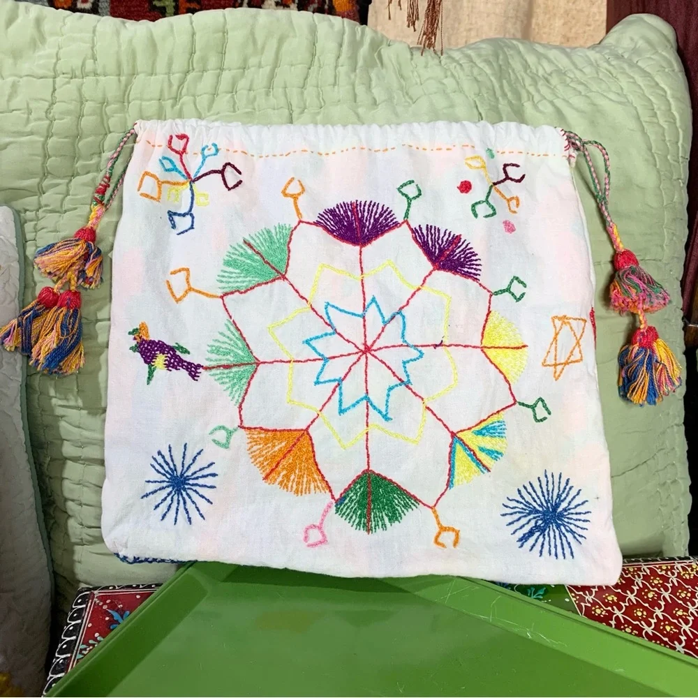 Embroidered Drawstring Bag - Picture 3 of 7